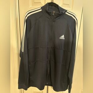 Adidas Mens Dark Blue Jacket with White stripes